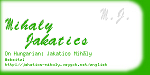 mihaly jakatics business card